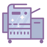 Illustration of modern multifunction copier machine.